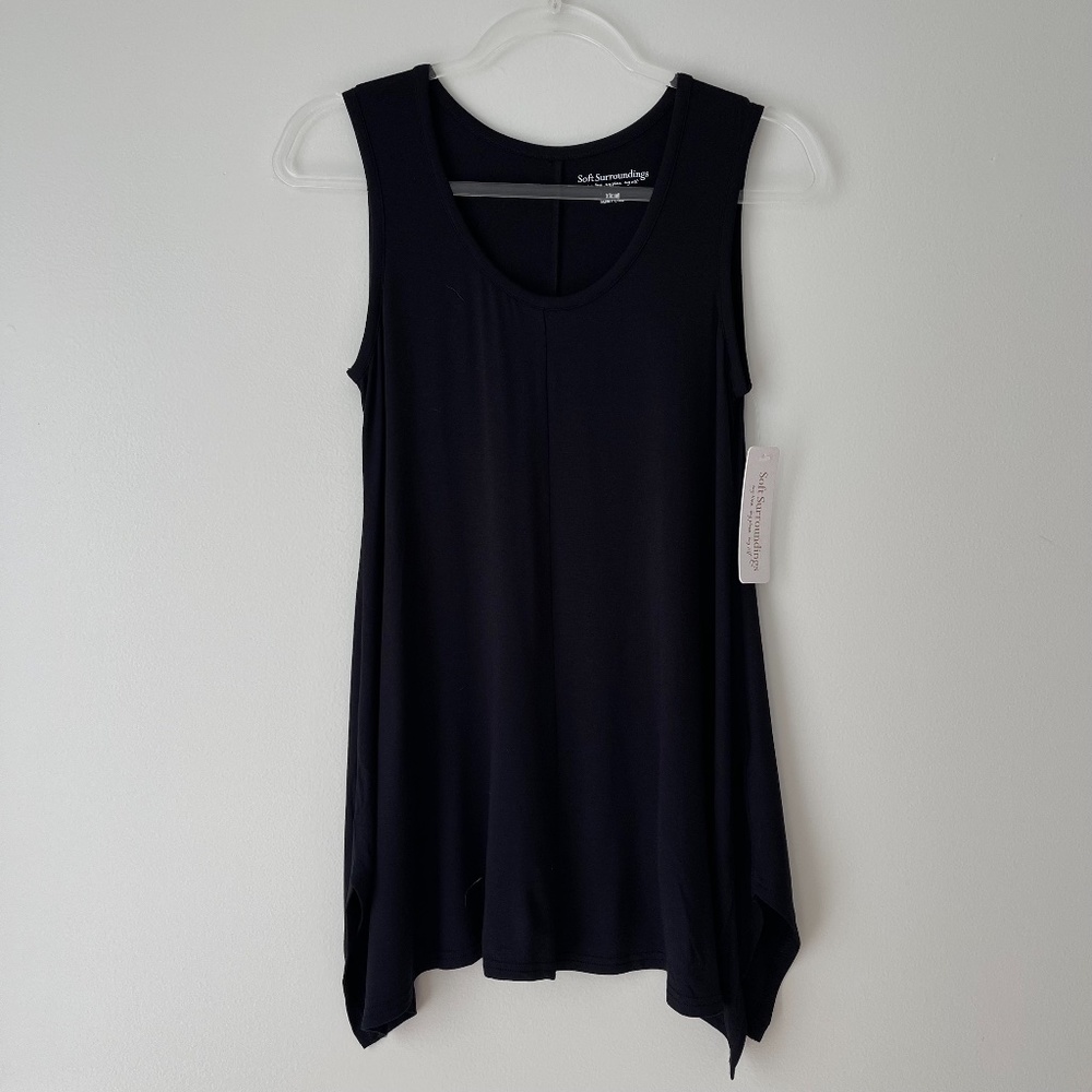Soft‎ Surroundings Black Tunic Dress Sz XS NWT